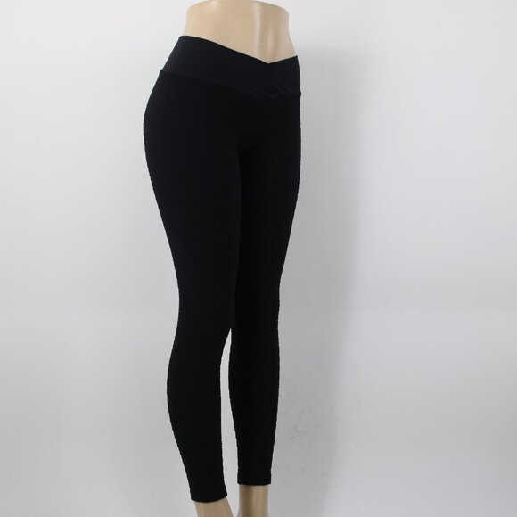 Boom Booty Sz L x 26 Black Elastic Waist Polyester Spandex Active Wear Pant - Picture 5 of 15